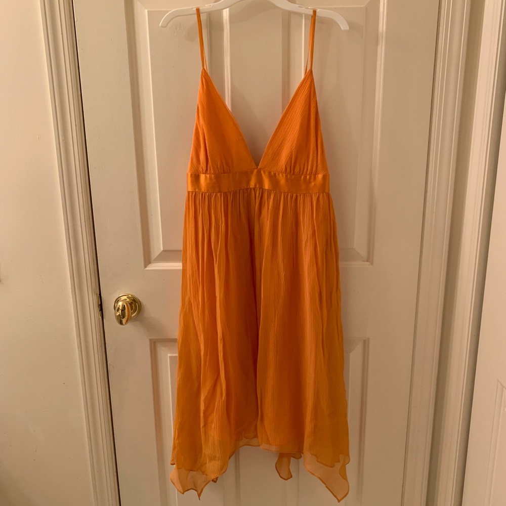 Banana Republic Orange Silk Dress